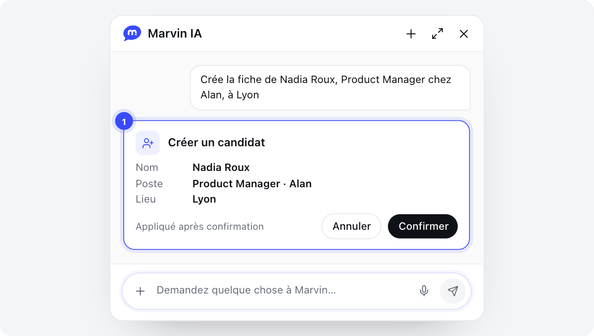 Screenshot of the update: L’assistant crée et modifie des fiches