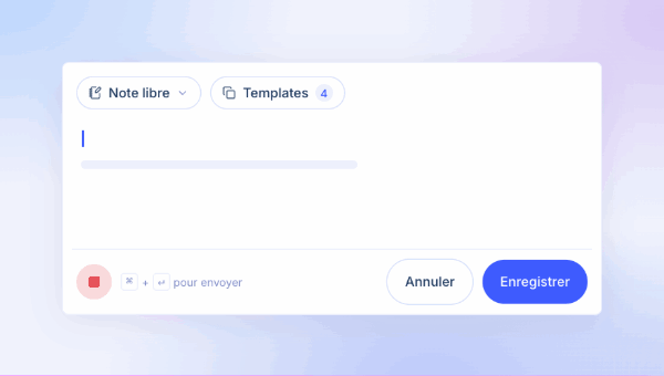 Screenshot of the update: Dictée vocale dans les notes